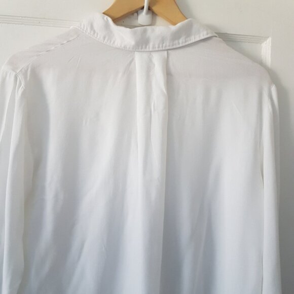 Cloth & Stone Boho Frayed Button Front Blouse Top White Sz M - Picture 9 of 14
